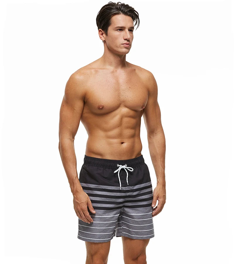 DATIFER Summer New Fashion Polyester Men Shorts Beach Quick Dry Printing Swimsuit Plus Size Mesh Liner Surfing Gym Shorts Men