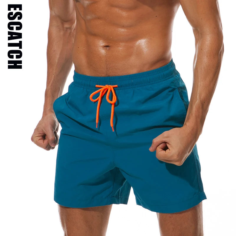 ESCATCH Man Swimwear Swim Shorts Trunks Beach Board Shorts Swimming Pants Swimsuits Mens Running Sports Surffing Shorts Ürün ana görseli