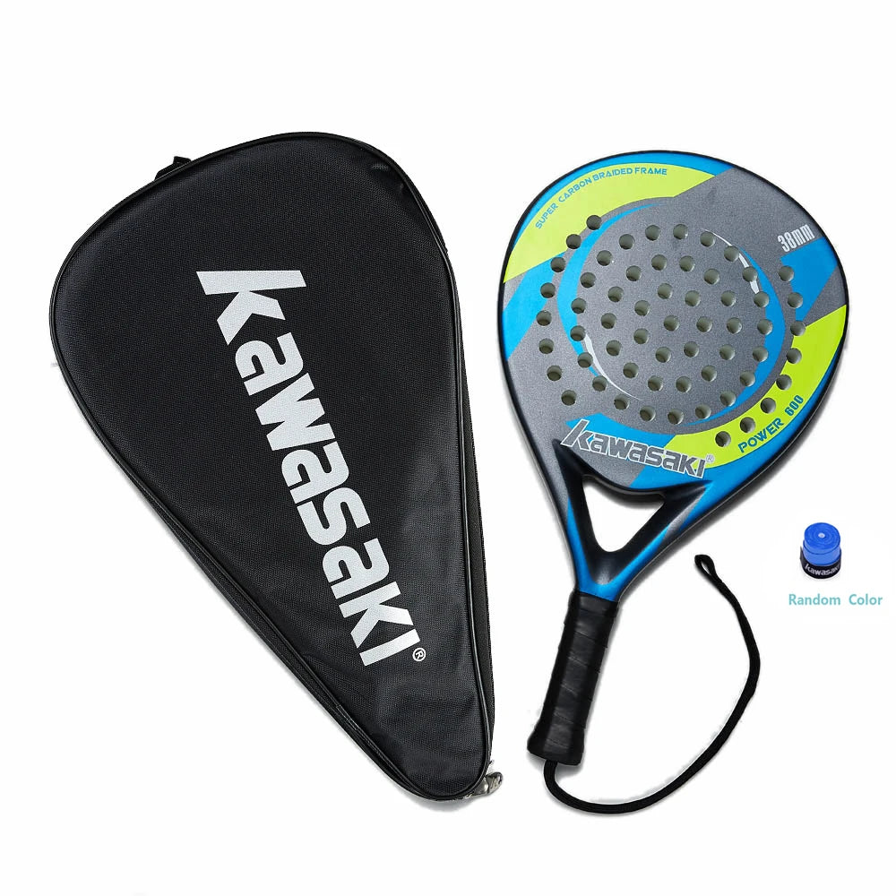 Kawasaki Padel Tennis Carbon Fiber Soft EVA Face Tennis Paddle Racquet Racket with Padle Bag Cover Power Beach Tennis Paddle