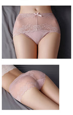7Pcs Cotton Women's underwear lace transparent panties comfortable antibacterial plus size pants female sexy lingerie