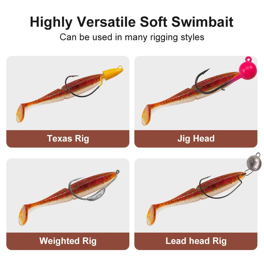 ESFISHING Fishing Lure Easy Shiner 100mm125mm155mm 200mm pesca isca artificial Silicone Bait Leurre Souple pike bass
