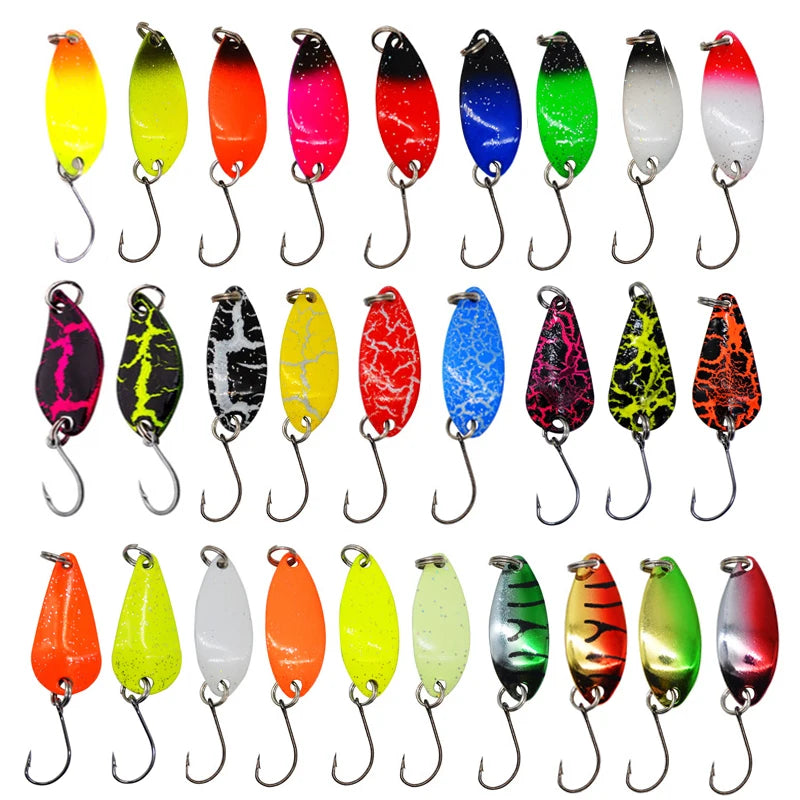 7/9/10Pcs Trout Bait 2.5g/2.6g/3g/3.2g/3.5g/5g Metal Spoon Fishing Lure Wobbler Casting Jigging Tackle Accessories Pesca Chub Ürün ana görseli