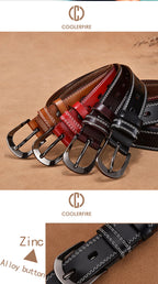 Women Genuine Leather Belt For Female Strap Casual All-match Ladies Adjustable Belts Designer High Quality Brand