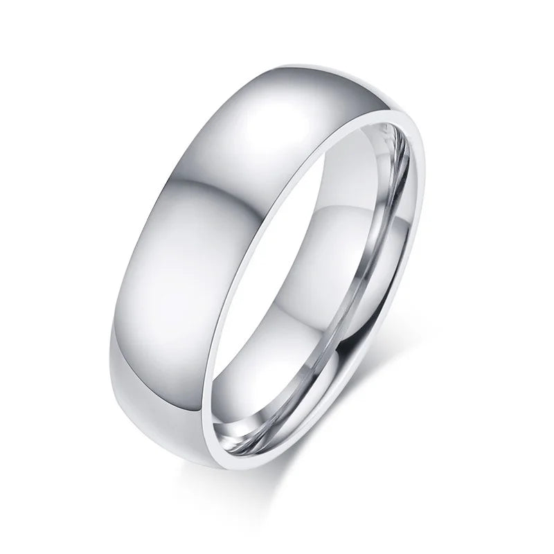 Vnox Basic Wedding Bands Rings for Women Man Customize Name Date Love Info Promise Alliance Anniversary Personalized Gift