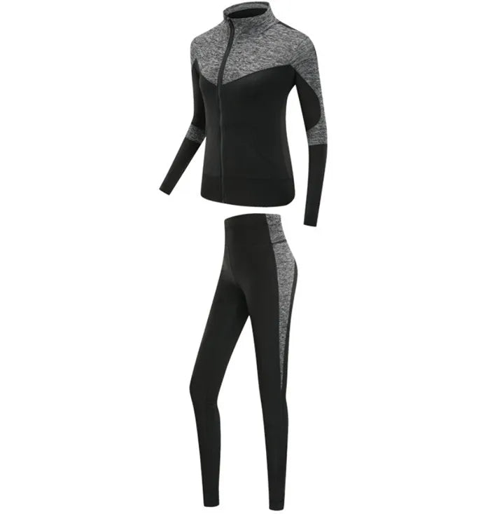 Quick dry women sportswear yoga set fitness gym yoga clothing suit sets coat+bra+t shirt+leggings 2019 workout running training