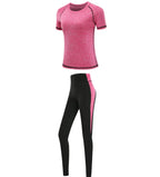 Quick dry women sportswear yoga set fitness gym yoga clothing suit sets coat+bra+t shirt+leggings 2019 workout running training