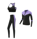 Quick dry women sportswear yoga set fitness gym yoga clothing suit sets coat+bra+t shirt+leggings 2019 workout running training