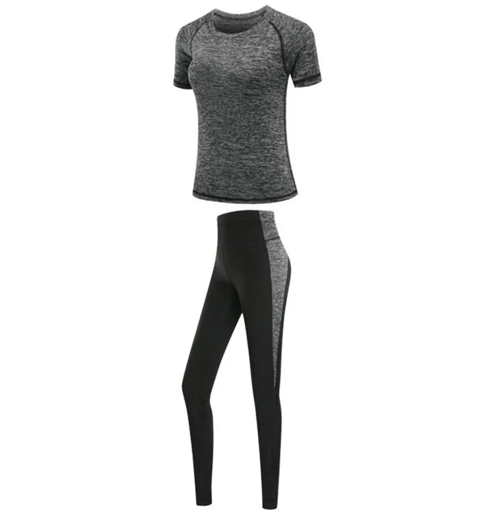 Quick dry women sportswear yoga set fitness gym yoga clothing suit sets coat+bra+t shirt+leggings 2019 workout running training