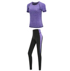Quick dry women sportswear yoga set fitness gym yoga clothing suit sets coat+bra+t shirt+leggings 2019 workout running training