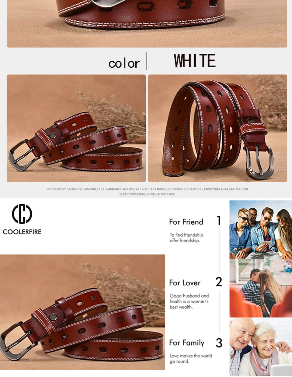 Women Genuine Leather Belt For Female Strap Casual All-match Ladies Adjustable Belts Designer High Quality Brand
