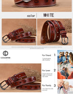 Women Genuine Leather Belt For Female Strap Casual All-match Ladies Adjustable Belts Designer High Quality Brand