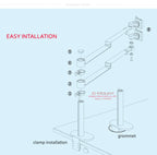 OL-3L aluminum silver Ergonomics 10"-17" desk laptop stand 32" monitor desktop bracket computer mount full motion column bar