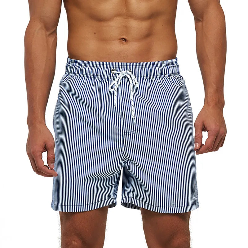 DATIFER Summer New Fashion Polyester Men Shorts Beach Quick Dry Printing Swimsuit Plus Size Mesh Liner Surfing Gym Shorts Men