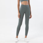 SOISOU Nylon Yoga Pants Gym Leggings Women Girl Fitness Soft Tights High Waist Elastic Breathable No T Line Sports Pants