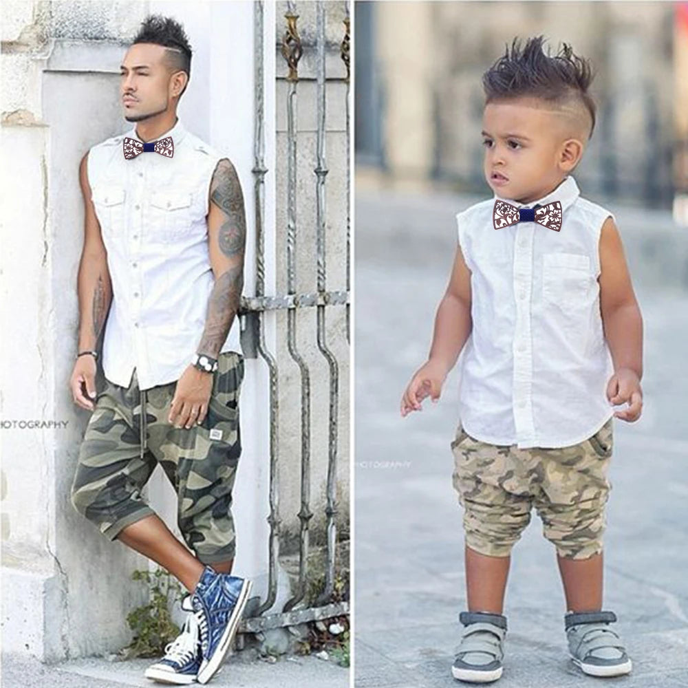Adult and kids Wooden bow tie Set ties for kids necktie bowtie gravata casamento school bow ties Gift for students boy bow ties