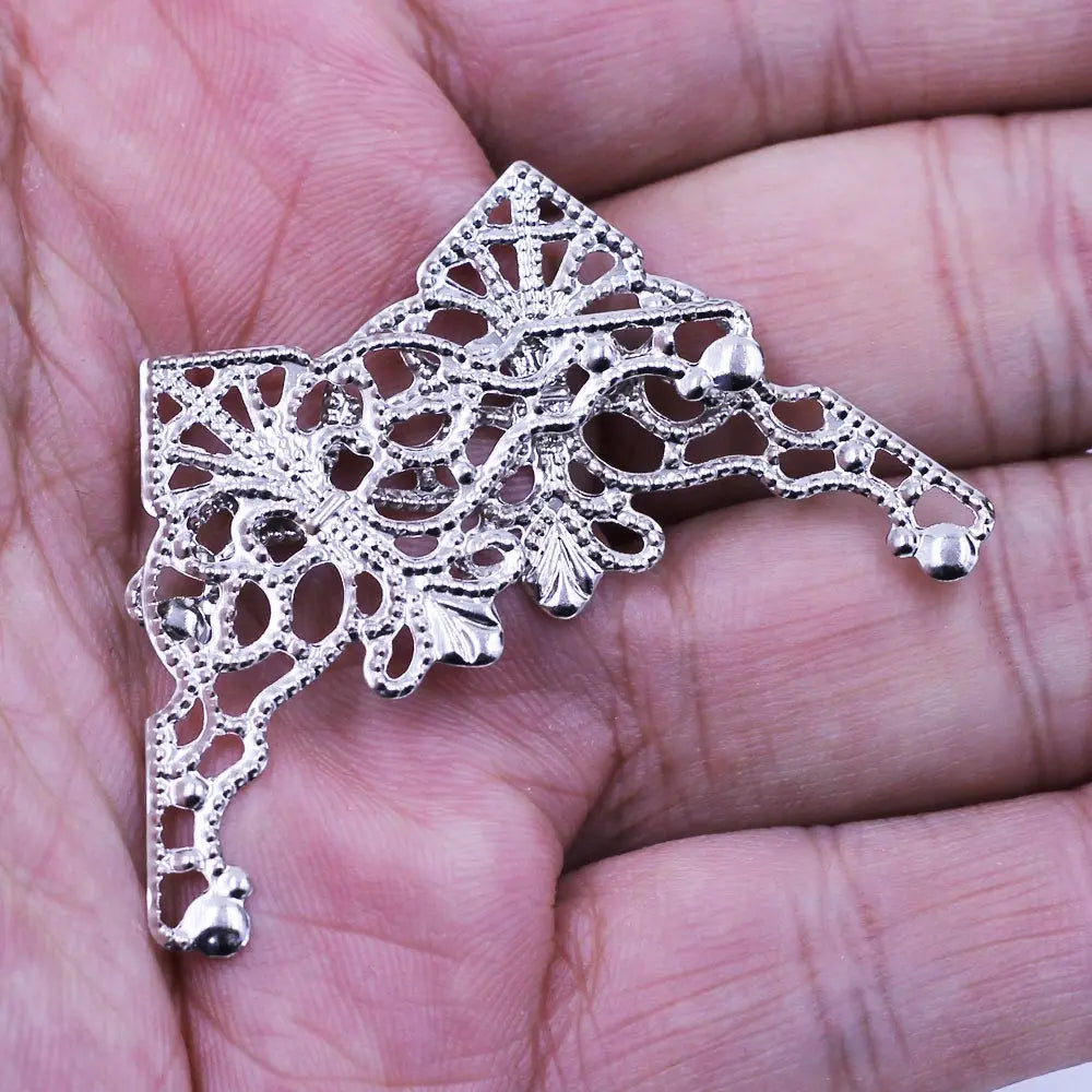 10Pcs Connectors Pendants Butterfly Filigree Flower Wraps Metal Crafts For Embellishments Scrapbooking Jewelry DIY Accessories
