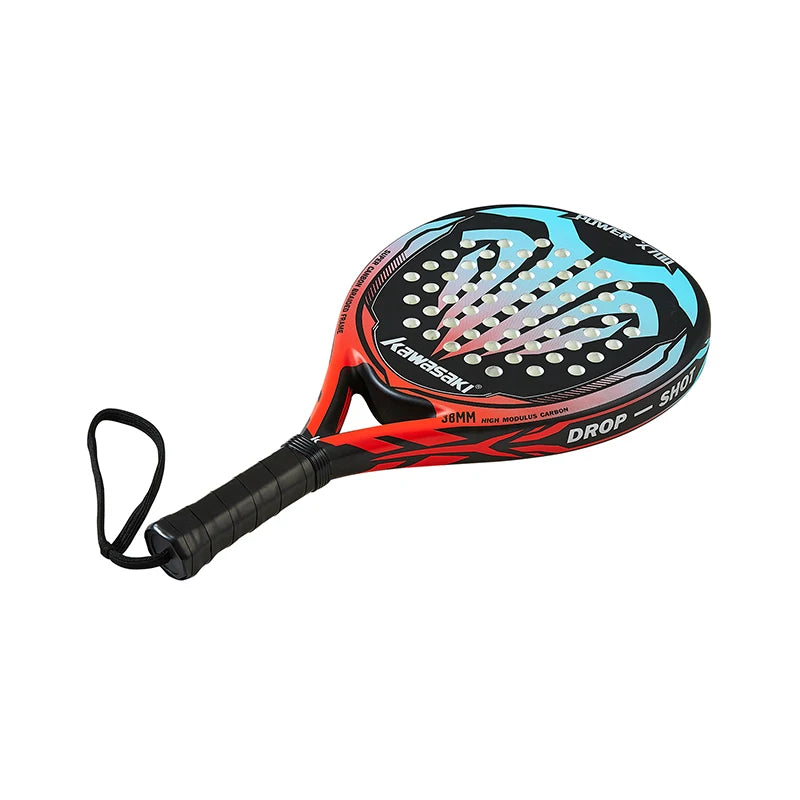 Kawasaki Padel Tennis Carbon Fiber Soft EVA Face Tennis Paddle Racquet Racket with Padle Bag Cover Power Beach Tennis Paddle