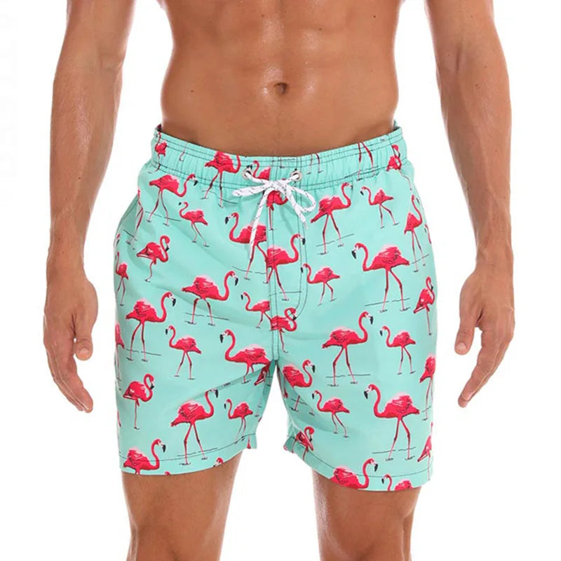 DATIFER Summer New Fashion Polyester Men Shorts Beach Quick Dry Printing Swimsuit Plus Size Mesh Liner Surfing Gym Shorts Men