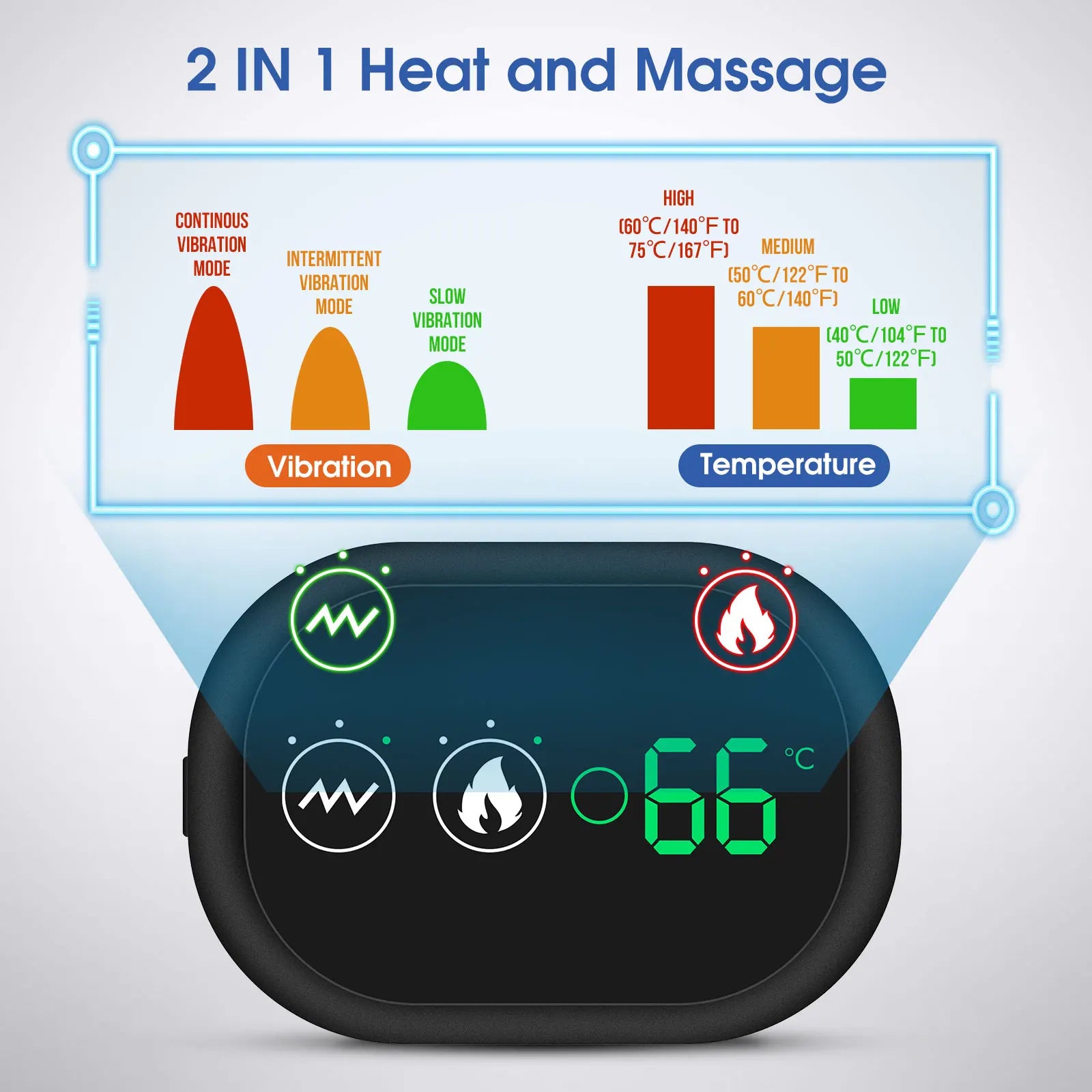 Electric Heating Shoulder Brace LED Display Vibration Shoulder Massage Support Belt Strap For Joint Brace Care Muscle Relaxation