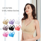 M-6XL Women Hollow Out Fitness Yoga Sports Bra For Running Gym Padded push up Seamless Top Athletic Vest brassiere