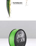 JOF X8 150M 300M 500M Braided Fishing Line 8 Strands MultiColor Multifilament Saltwater PE Line15 20 30 40 60 80 100LB
