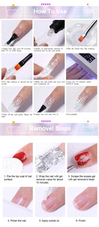 LILYCUTE 15ml Extension Gel Nail Polish Set Quick Nail Prolong With Extend Mold Nail Tips Acrylic Solution Manicure Tools Kit