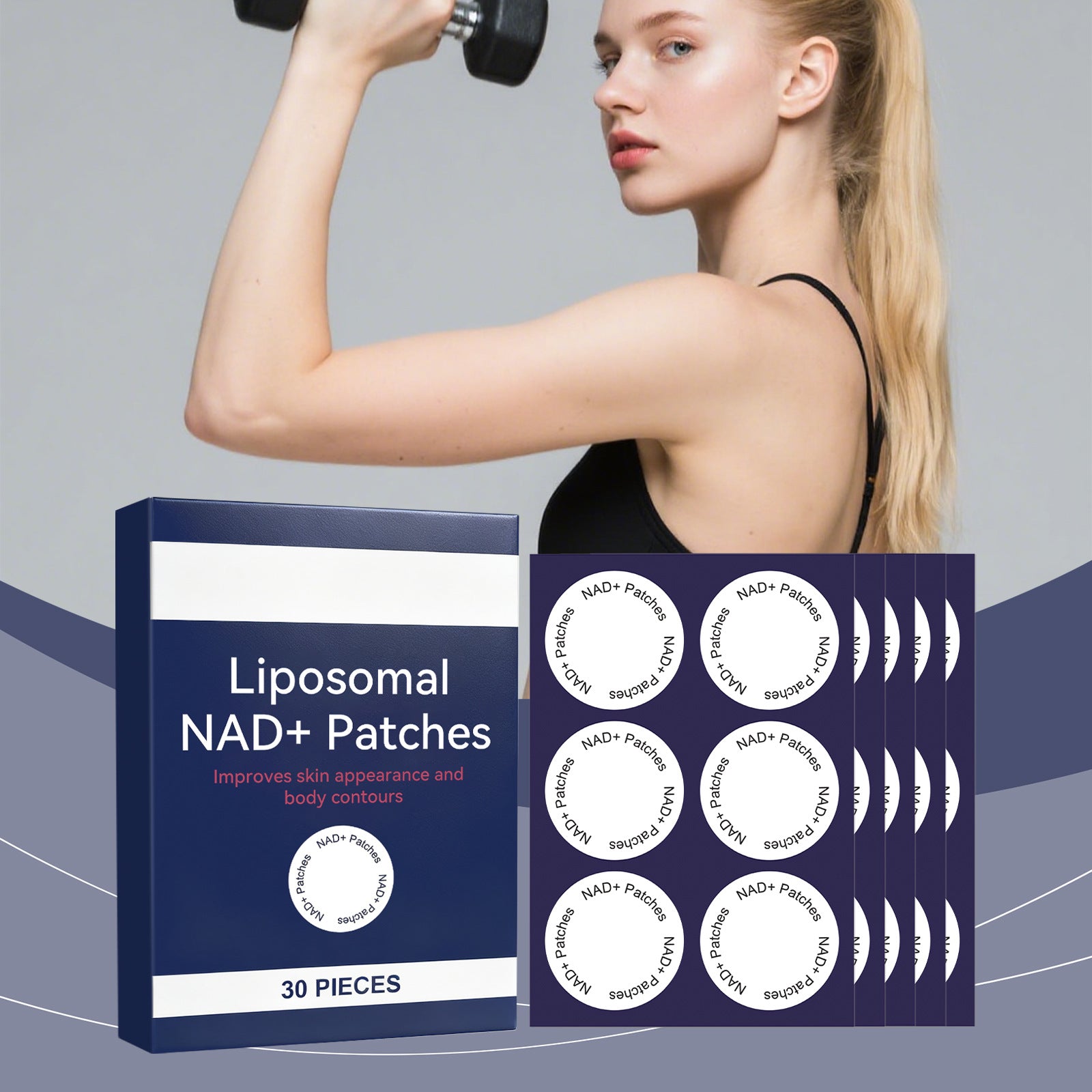Liposomal Nad Patches Transdermal Absorption Enhance Cellular Energy Regulate Metabolism Weight Management Healthy Aging Patches