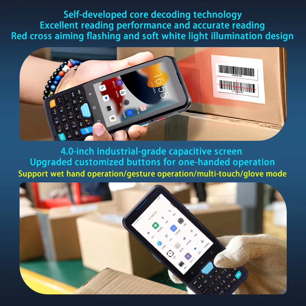 YK957  Android 2d Qr Code Reader Handheld Terminal Pda Android Barcode Scanner With Nfc Rfid Reader Medical Device Pdas 4+64g