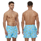 DATIFER Summer New Fashion Polyester Men Shorts Beach Quick Dry Printing Swimsuit Plus Size Mesh Liner Surfing Gym Shorts Men
