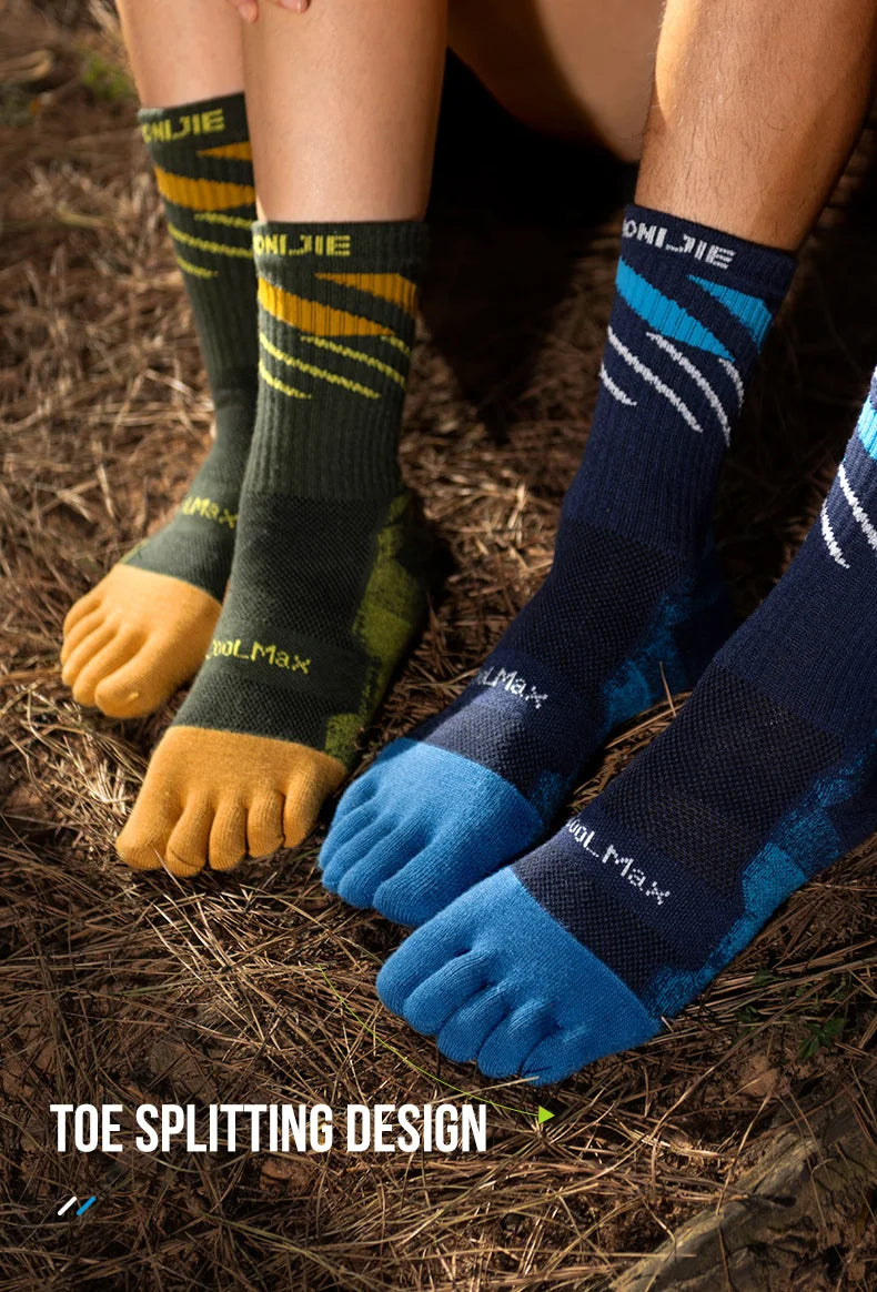 AONIJIE E4846 Sports Long Five-finger Socks Warm and Breathable Terry Socks Suitable for Mountaineering and Cross-country Hiking