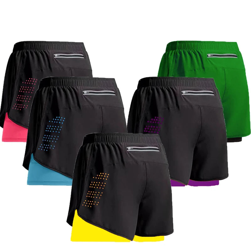 New Men Running Shorts Gym Sports Shorts 2 In 1 Quick Dry Workout Training Gym Fitness Jogging Short Pants Summer Men Shorts Ürün ana görseli