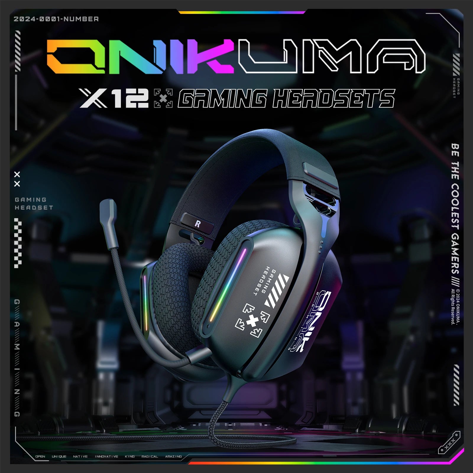 ONIKUMA X12 Noise Cancelling Headphone Wired Game Headset Music Earphones 3.5MM Suitable For Computer Laptop With Microphone Ürün ana görseli