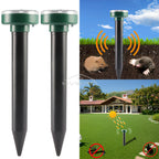 4/8X Solar Repeller Powered Ultrasonic Sonic Mouse Mole Pest Rodent Repellent Vibration Wave Yard Outdoor Garden Lawn Farm Field
