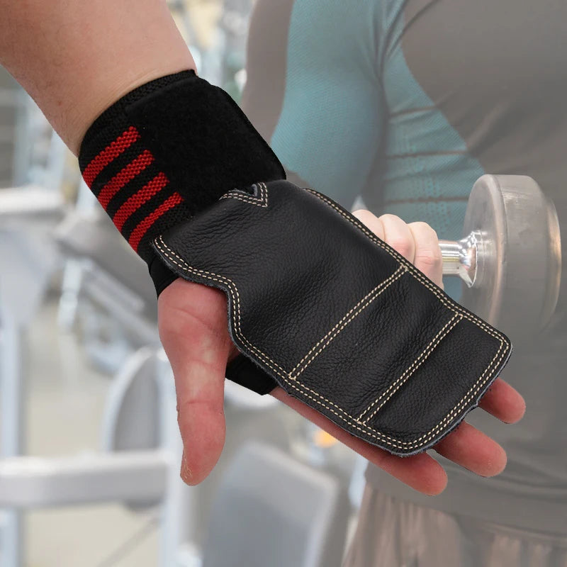 Cowhide Weight Lifting Gloves 3 colors Gym Anti-Skid Grips Pads Deadlift Belt Crossfit Workout Crossfit Palm Protection Fitness