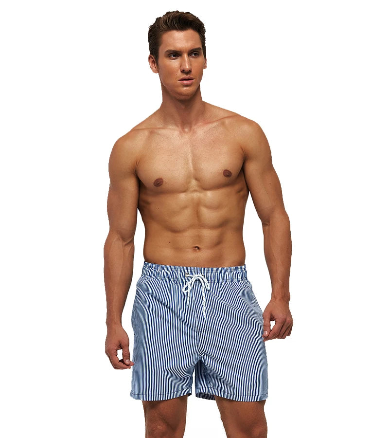 DATIFER Summer Men Beach Print Shorts Surfing Swimwear Fitness Workout Trunks Male Sportswear With Pockets Pants