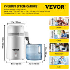 SucceBuy 4L Water Distiller Purifier Filter Dispenser Heating Drinking Bottle Softener 304 Stainless Steel Home Appliance