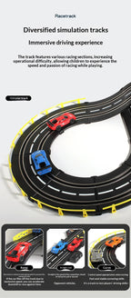 Electric Remote Control Slot Car Track Large 2-Player Competitive Dual Mode Remote Adjustable Splicing Kids Adults Gift Toy Set