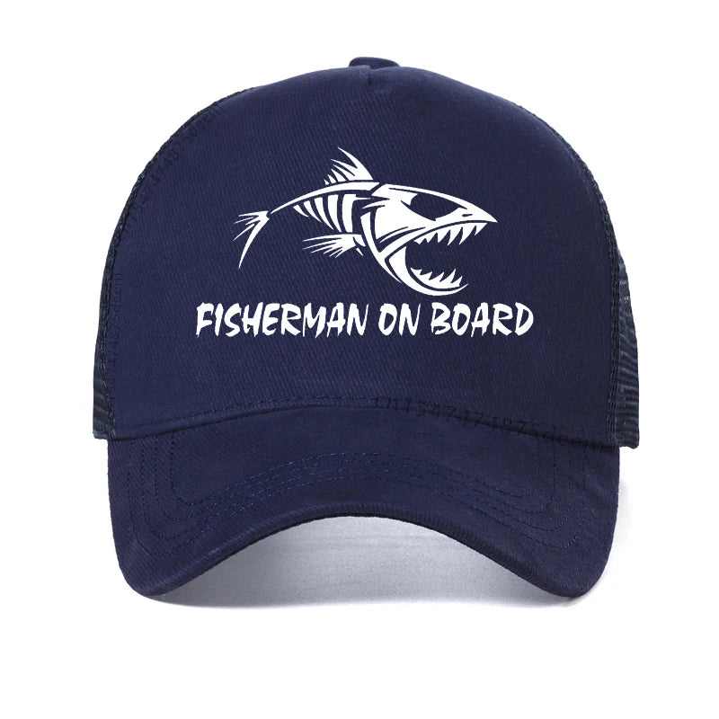 Fashion Fish Bone men Baseball Cap outdoors fishing Luya hat Summer Hunting and fishing Trucker hats visor Breathable caps