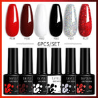 LILYCUTE 6PCS Gel Nail Polish Set Summer Neon Nail Gel Kits For DIY Nail Vernis Semi Permanent UV Lamp Gellak Nail Varnish Set