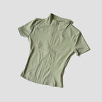 Slim Fit Short Sleeve Yoga Shirt Women's Stand Collar Zipper Jacket High End Running Sport Fitness Top