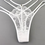 3 Pcs Lace Thin Strap Thong Women Low Waist Sexy Perspective Underwear Ladies Transparent G-string Panty Plus Size T-back