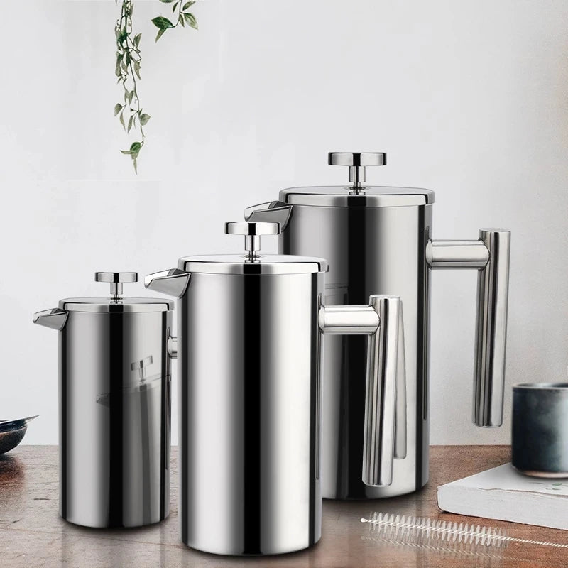 1.5L Coffee Maker French Press Stainless Steel Espresso Coffee Machine French Press Double-Wall Insulated Coffee Tea Maker Pot Ürün ana görseli