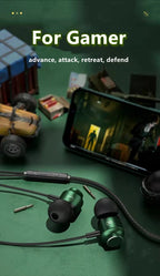 Gamer Wired Headphones Gaming Wired Earphone Metal HiFi Bass Stereo 3.5mm Earphone Earbud For Phone Computer Mic L Jack Magnetic