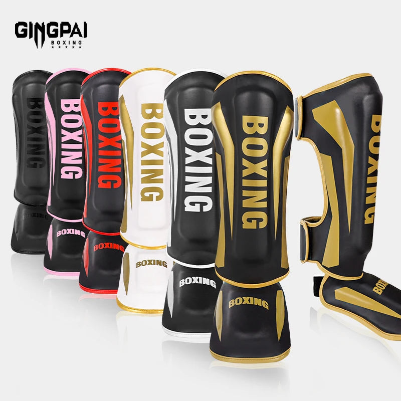 Professional Free Fighting Leg Protector with Foot Back Sanda Boxing Fighting Taekwondo Protective Equipment Adult and Children Ürün ana görseli