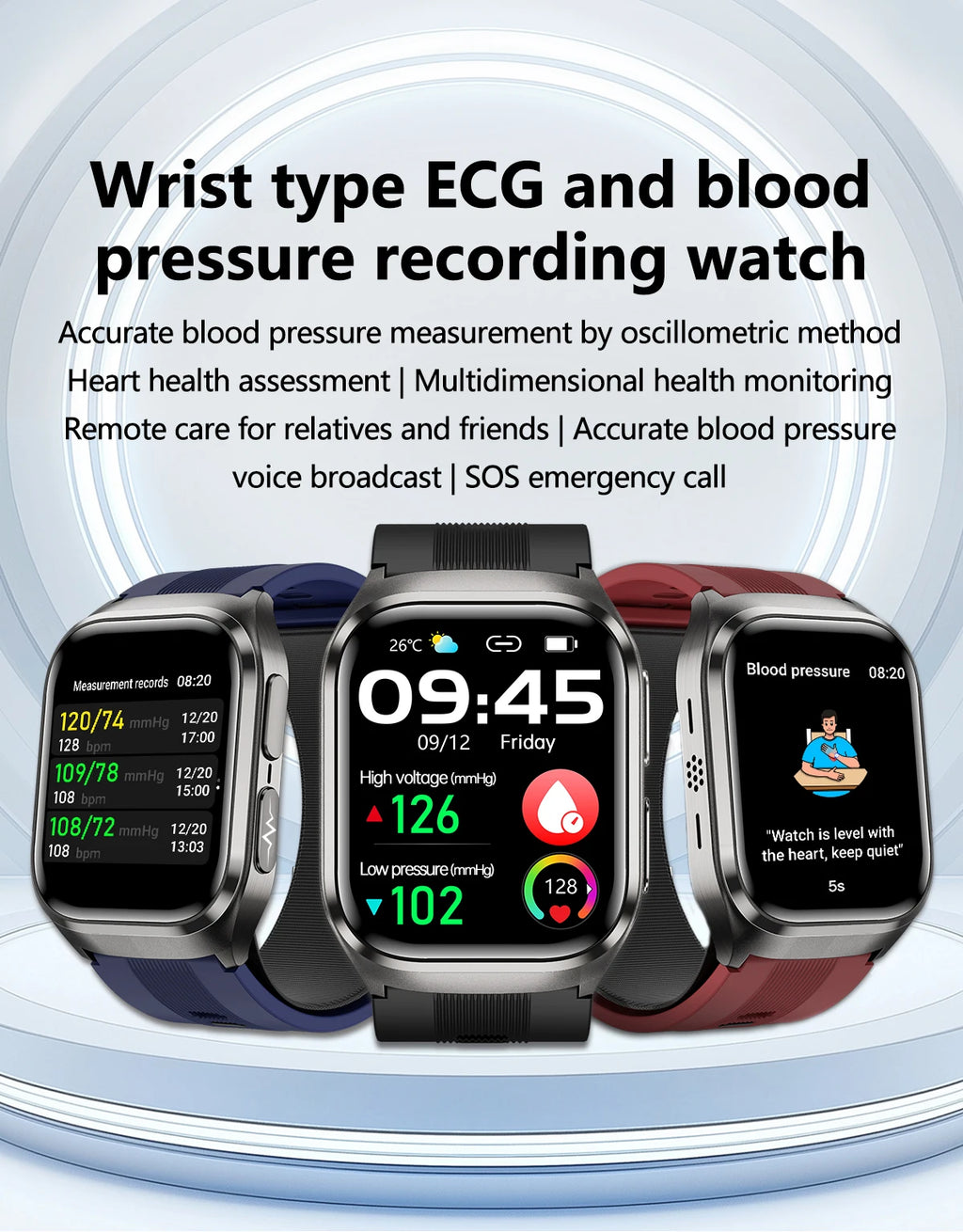 2026New Health Watch Blood Pressure Accurate Measure Smart Watches Men Uric Acid Blood Lipids waterproof Airbag Smartwatch Women
