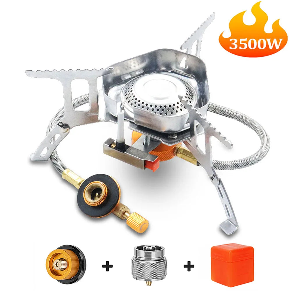 3500W Camping Gas Stove Windproof Outdoor Gas Burner Portable Folding Split Tourist Equipment For Cooking Hiking Ürün ana görseli