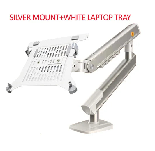 NB F80 + FP-2 full motion 360 rotate pivot 2-9kg gas spring arm 10"-17" laptop tray desktop stand clamp 10-90mm grommet hole