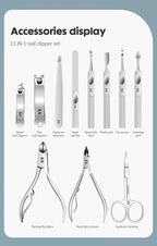 KK 11 in 1 Manicure Tools Professional Nail Clippers Set Stainless Steel Nail Cutter Pliers Scissors Kit Foot Care Hand Care