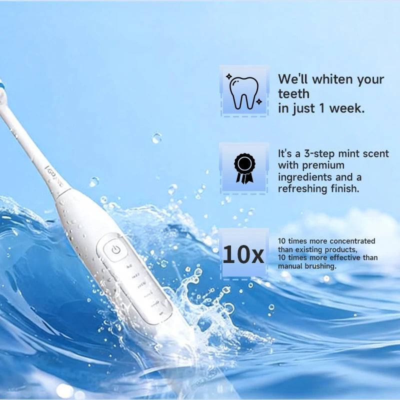 H2ofloss Sonic Electric Toothbrush 38000VPM 5 Modes IPX7 Waterproof 60 Days Battery Smart Timer Rechargeable Whitening Oral Care