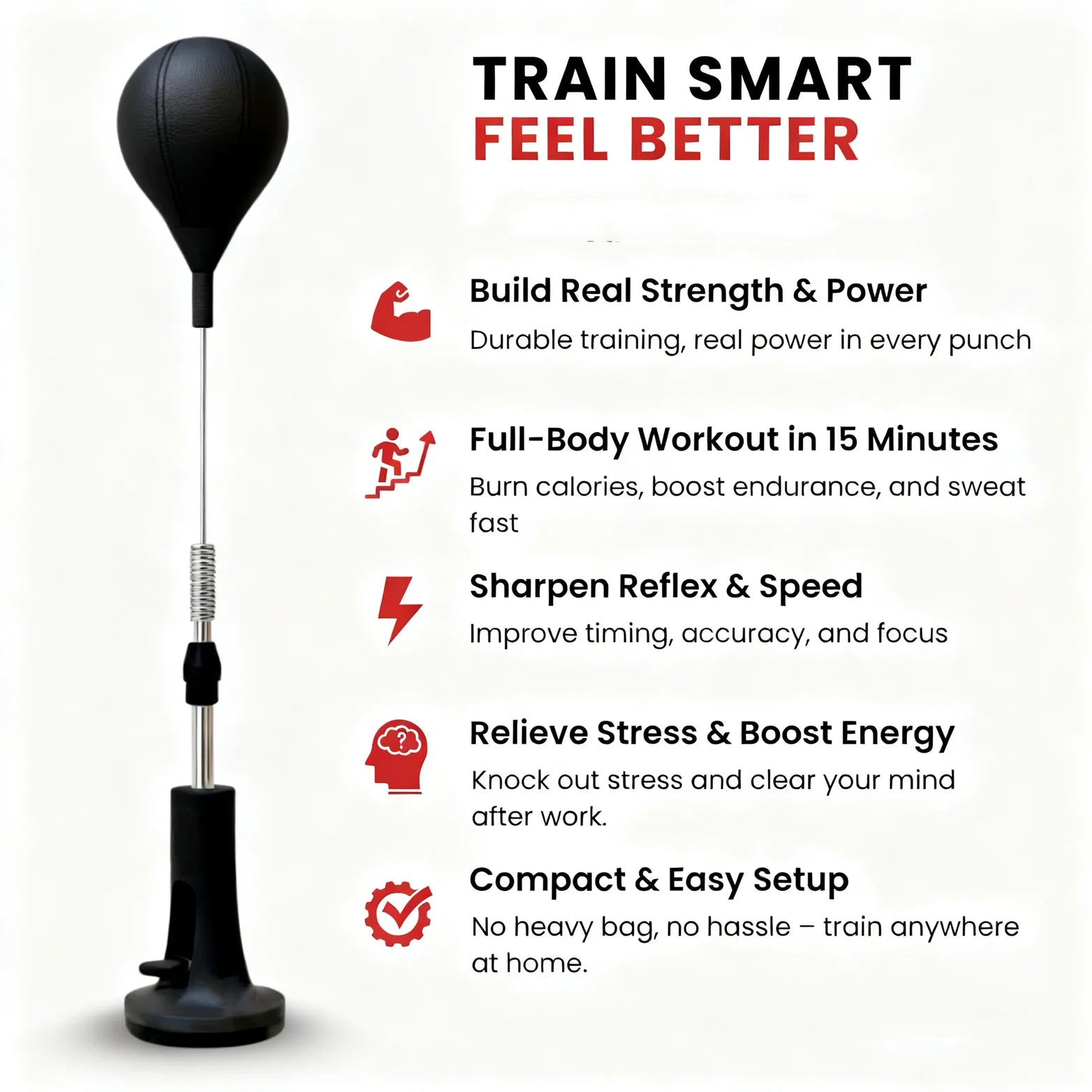 New Premium Punching Bag, Cobra Bag for Boxing Agility Training Home Fitness Equipment Thickened Rod Reflex Bag Family Best Gift